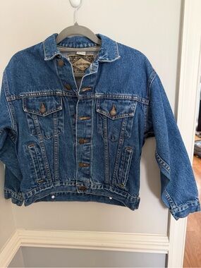 Classic Blue Kids Denim Jacket with Button-Front with Novelty Mickey Size 10